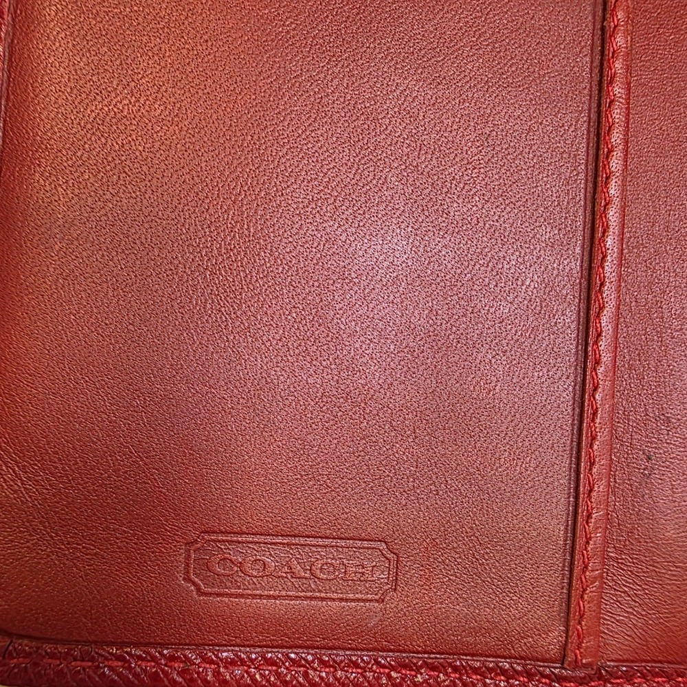 Rare Vintage Coach Gramercy Envelope Clutch Wallet 7098 Red Leather Italy 1998 - Picture 4 of 13